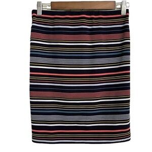 LOFT Multicolor Striped Pencil Skirt